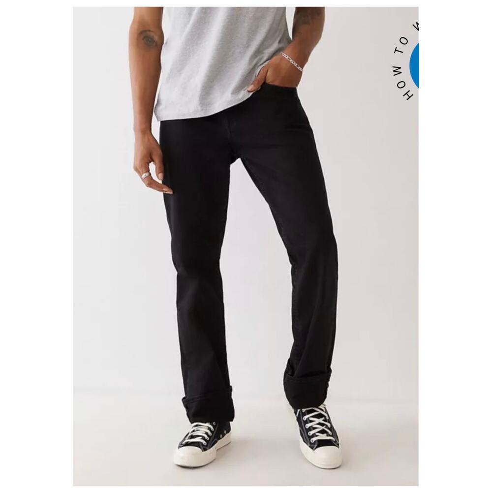 True Religion Ricky Relaxed Straight Body Rinse Black sz 31x31 Y2K Streetwear